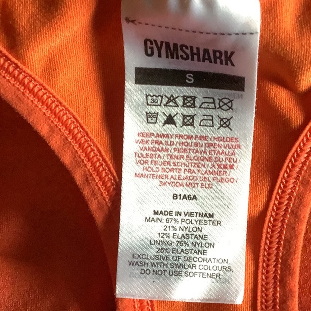 Gymshark Orange Sleeveless Crop Tank - Picture 6 of 6